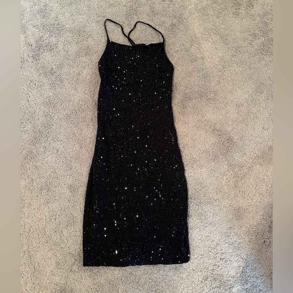 Black sequin dress